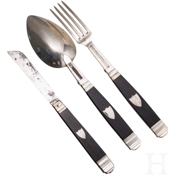 A travel cutlery with case, France, 19th century