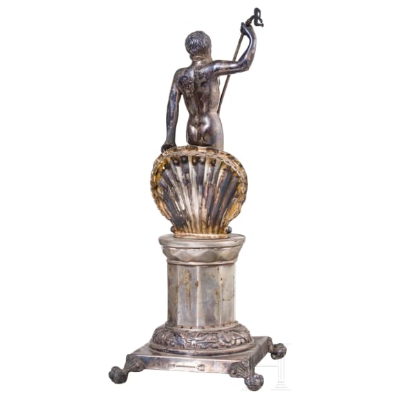 A silver Neptune figure, Portugal, Porto, circa 1800