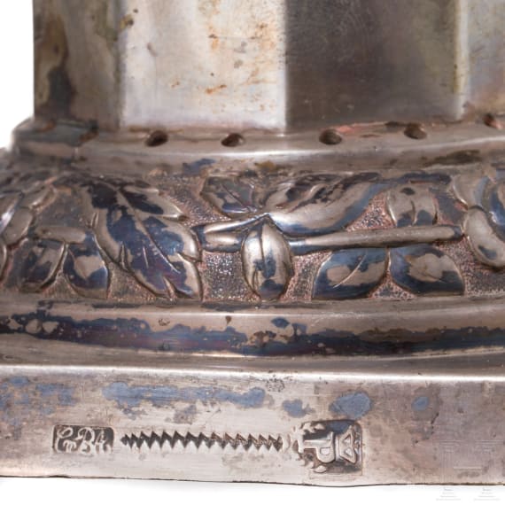 A silver Neptune figure, Portugal, Porto, circa 1800