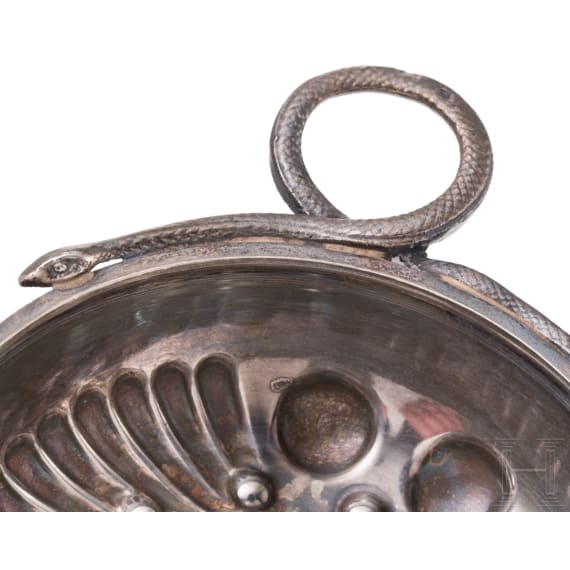 Two coin-inset silver wine-taster, France, Ernest Eschwege (worked until 1921)
