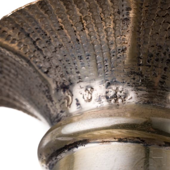 Two silver vases with rams, Hanau, J.D. Schleissner and Sons,19th century