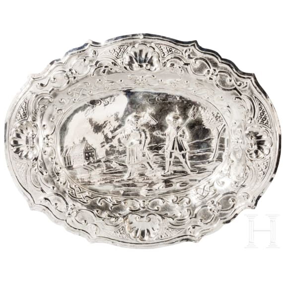 A silverboard dish, 19th century