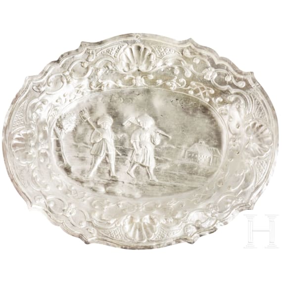 A silverboard dish, 19th century