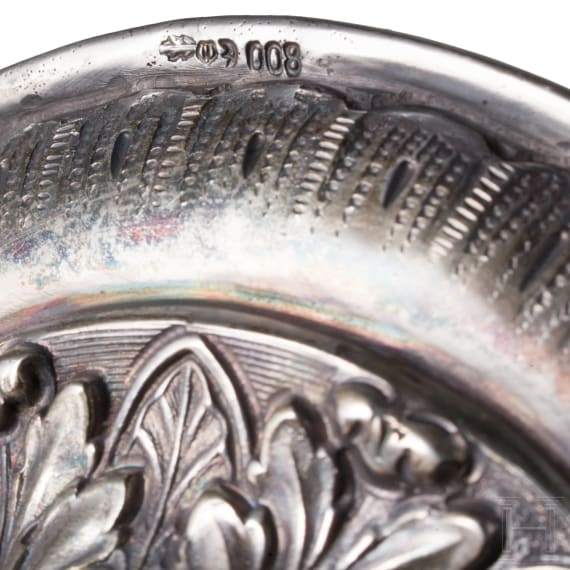 A large German partially gilt silver owl &bdquo;drinking game", Schw&auml;bisch Gm&uuml;nd, Hugo B&ouml;hm, circa 1900