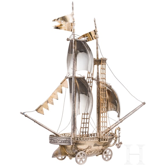 A gilt-silver ship, Belgium, after 1942