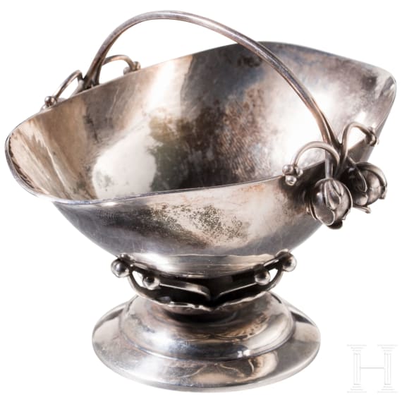 Kleine Henkelschale, D&auml;nemark, Georg Jensen, um 1917 (Entwurf), nach 1945 (Ausf&uuml;hrung)