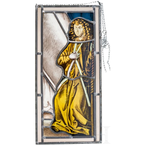 Gotische Bleiverglasung (Teil eines Kirchenfensters) mit Heiligendarstellung, Peter Hemmel von Andlau (um 1420 Andlau - 1506 Stra&szlig;burg), um 1477/78