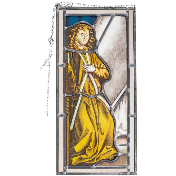 Gotische Bleiverglasung (Teil eines Kirchenfensters) mit Heiligendarstellung, Peter Hemmel von Andlau (um 1420 Andlau - 1506 Stra&szlig;burg), um 1477/78