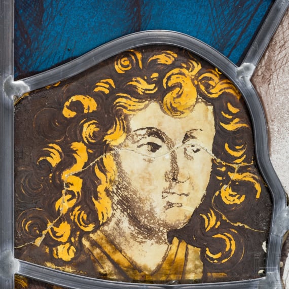 Gotische Bleiverglasung (Teil eines Kirchenfensters) mit Heiligendarstellung, Peter Hemmel von Andlau (um 1420 Andlau - 1506 Stra&szlig;burg), um 1477/78