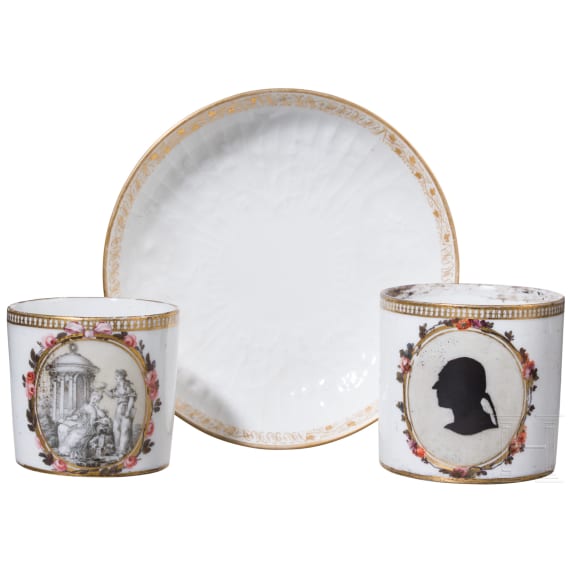Portraittasse, Tasse und eine Untertasse, KPM, 1820- 1840
