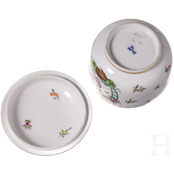 Deckeldose und Henkelkorb, Meissen, 1860 - 1924