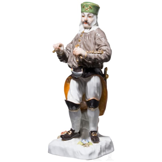 Bergmann mit W&uuml;nschelrute, Johann Joachim Kaendler, 1750 (Entwurf), Meissen, 20. Jhdt. (Ausf&uuml;hrung)