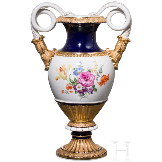 Schlangenhenkelvase, Meissen, um 1920