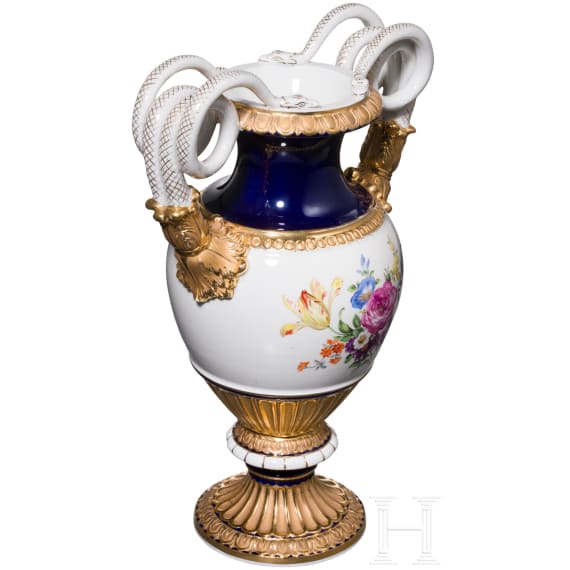 Schlangenhenkelvase, Meissen, um 1920