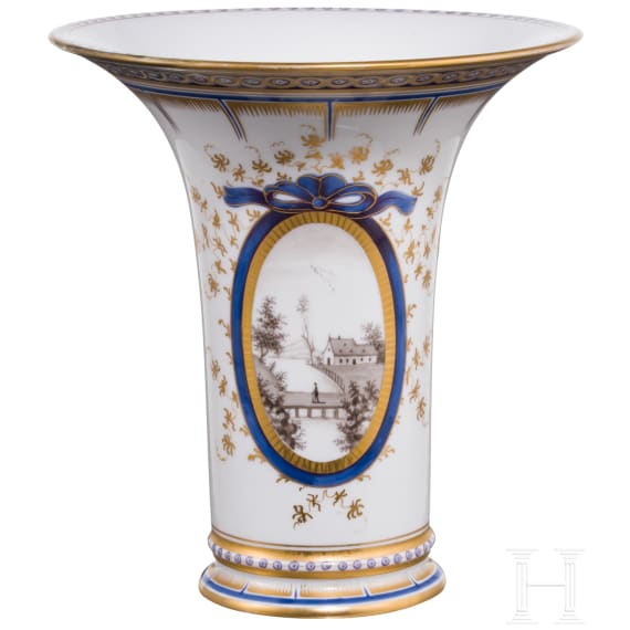 Ansichtenvase aus der Serie &bdquo;Bayerisches K&ouml;nigsservice", D. Auliczek 1792-94 (Entwurf), Nymphenburg, 20. Jhdt. (Ausf&uuml;hrung)