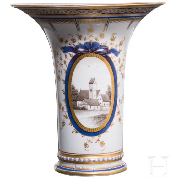 Ansichtenvase aus der Serie &bdquo;Bayerisches K&ouml;nigsservice", D. Auliczek 1792-94 (Entwurf), Nymphenburg, 20. Jhdt. (Ausf&uuml;hrung)