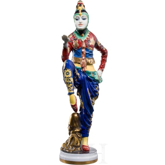 A porcelain dancing figure of Anita Berber "Korean Dance", Constantin Holzer-Defanti, 1919 (design), Rosenthal Kunstabteilung Selb, circa 1929