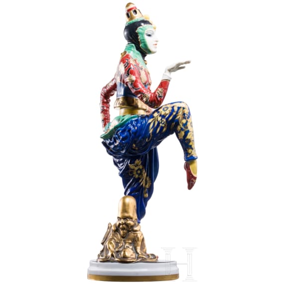 A porcelain dancing figure of Anita Berber "Korean Dance", Constantin Holzer-Defanti, 1919 (design), Rosenthal Kunstabteilung Selb, circa 1929