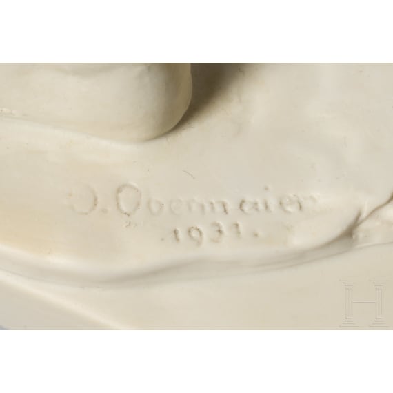 A buiscuit porcelain figure of a walking nude "Die Schreitende", Ottmar Obermaier, 1931 (design), Rosenthal, Kunstabteilung Selb, 1940s (finish)