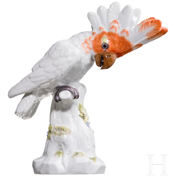 A porcelain cockatoo, Johann Friedrich Eberlein, 1737 (design), Meissen, 20th century