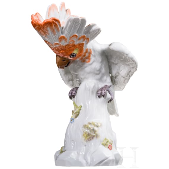 A porcelain cockatoo, Johann Friedrich Eberlein, 1737 (design), Meissen, 20th century