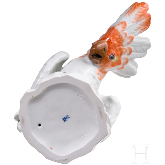 A porcelain cockatoo, Johann Friedrich Eberlein, 1737 (design), Meissen, 20th century