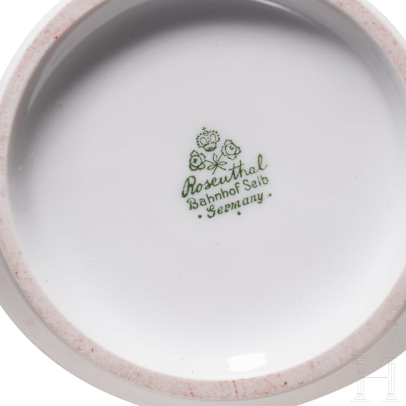 A porcelain travel cutlery in suitcase "Koffergeschirr 20:1", Otto Koch, 1938 (design), Rosenthal-Selb, circa 1950 (finish)