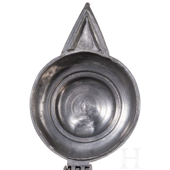 A pair of Frankfurt pewter baptism jugs, ca. 1780