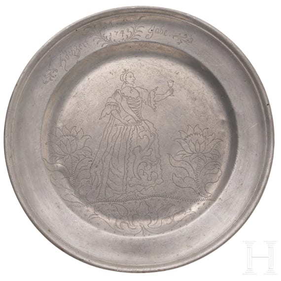 Five German Pewter plates, 17th/18th century