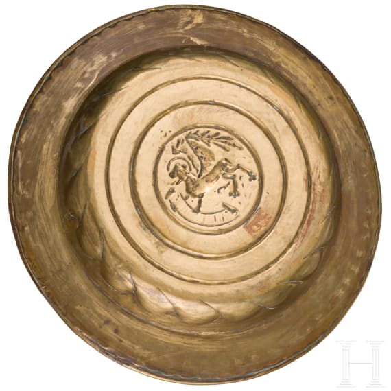 A Nuremberg alms dish with lion motive, 1st half of the 16th century