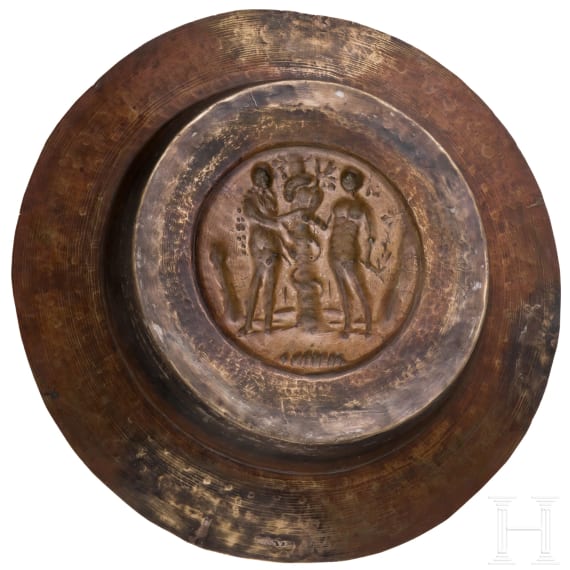 A Nuremberg alms basin with adam & Eve motive, 1st half of the 16th century