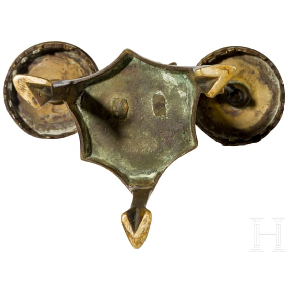 A figural brass candlestick in Nuremberg gothic style, ca. 1880