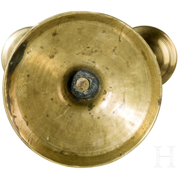 A figural brass candlestick in Nuremberg renaissance style, ca. 1900