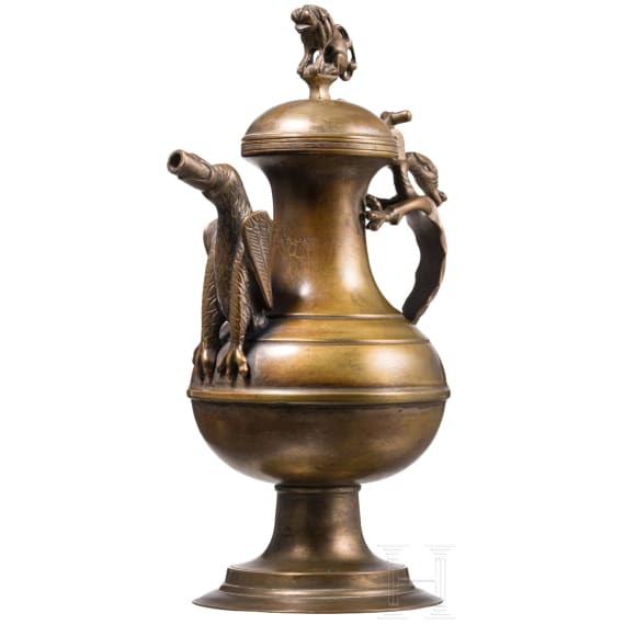 A Victorian nuremberg brass jug in gothic style, Germany ca. 1880