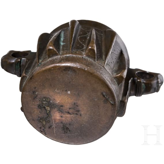 A Portuguese bronze mortar, 15th/16th century