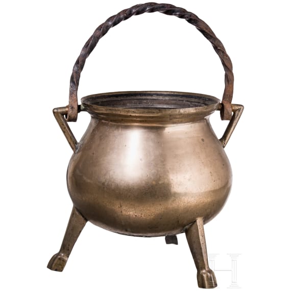 A large south german tripod bronze cauldron, 17th/18th century
