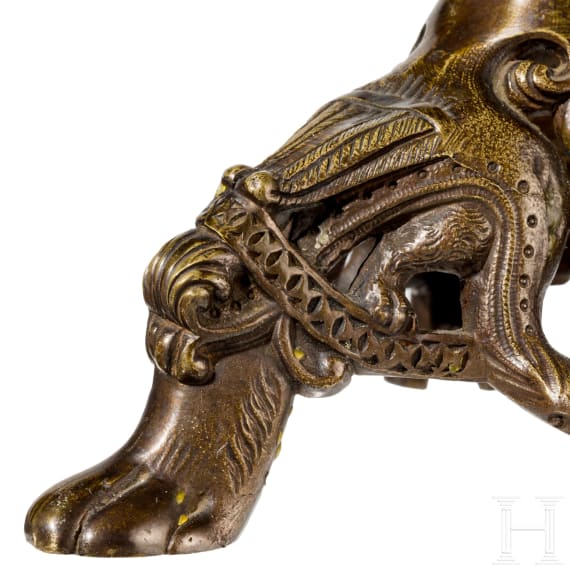 A pricket candlestick in romanesque style, germany, ca. 1880
