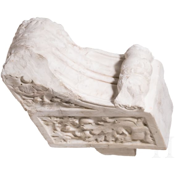 A marble relief with foliate ornament, 15th century