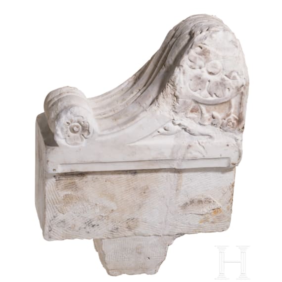 A marble relief with foliate ornament, 15th century