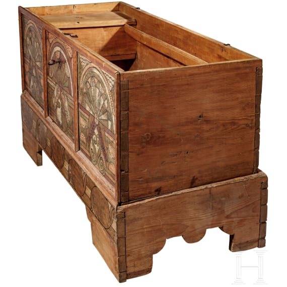 A Bavarian wooden trunk, 2nd half of the 17th century