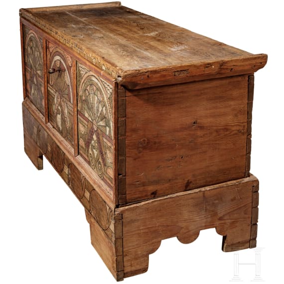 A Bavarian wooden trunk, 2nd half of the 17th century