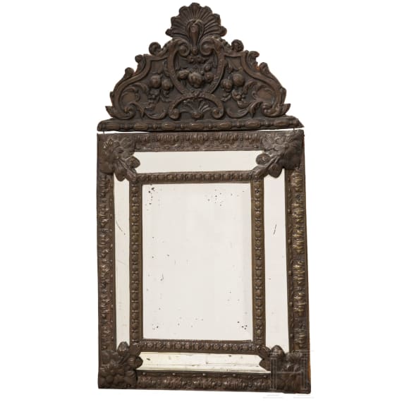 A wall mirror in Baroque style, France/Netherlands, second half of the 19th century