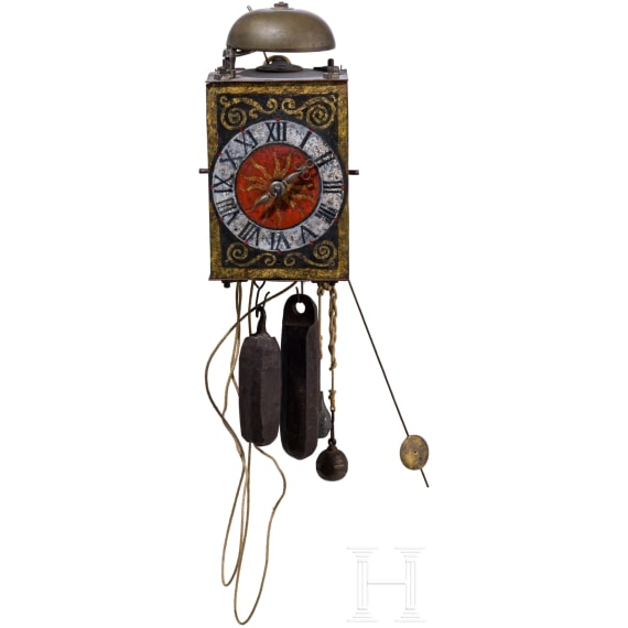 A German iron wall hanger clock, 1st half of the 17th century
