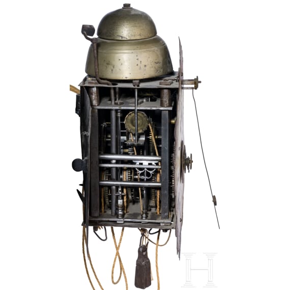 A south german iron wall hanger clock, mid 18th century