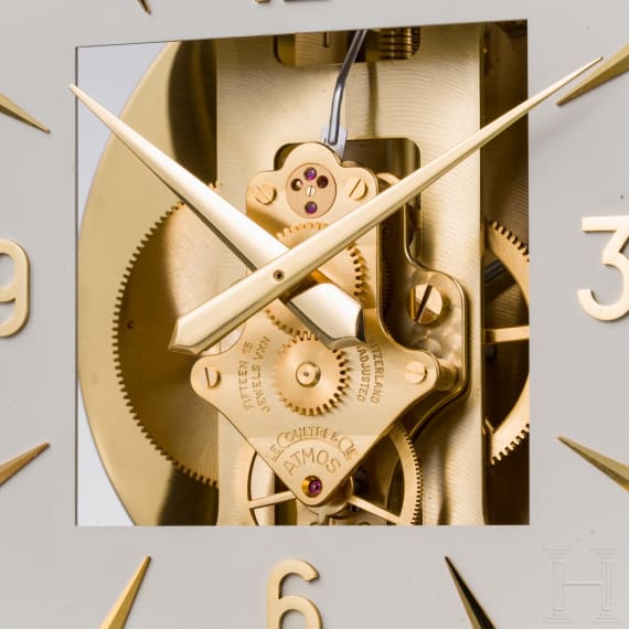 Atmos clock, Jaeger-LeCoultre and round wall clock with enamel dial, 20th century /19th centur (wall clock)