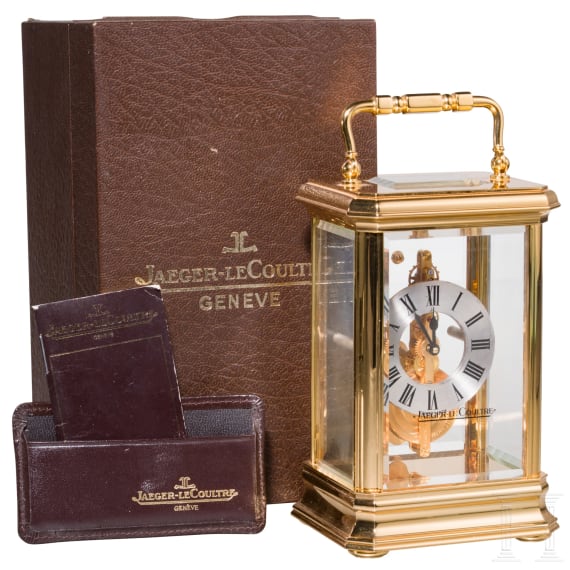 A travelling clock (carriage clock), Jaeger-LeCoultre (Le Sentier), probably late 20th century