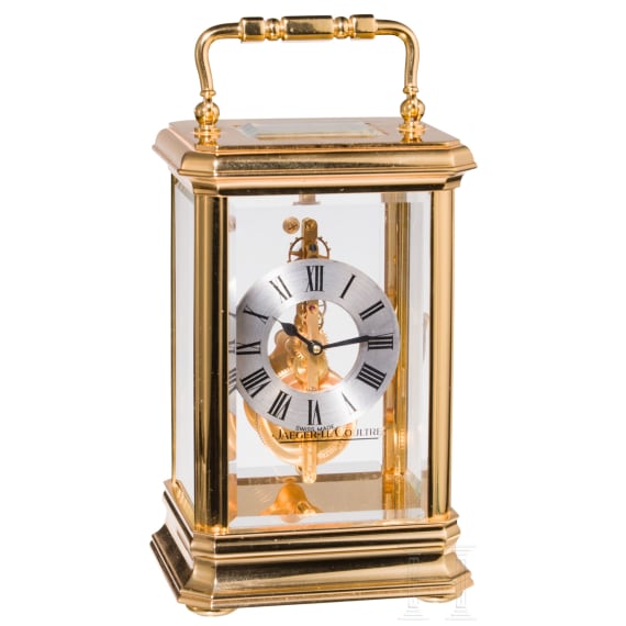 A travelling clock (carriage clock), Jaeger-LeCoultre (Le Sentier), probably late 20th century