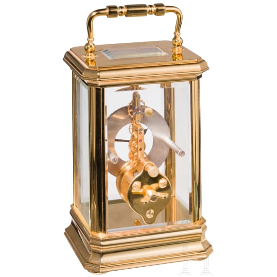 A travelling clock (carriage clock), Jaeger-LeCoultre (Le Sentier), probably late 20th century