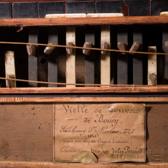 A French hurdy-gurdy, dated 1846