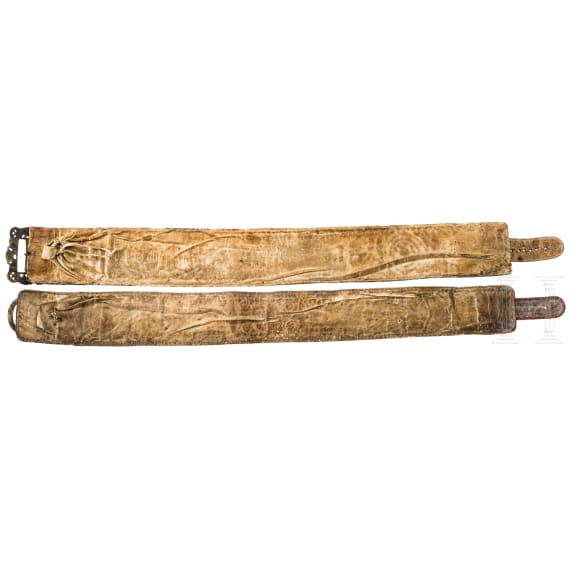 Two men's belts with stitching, Steyr (?), circa 1820